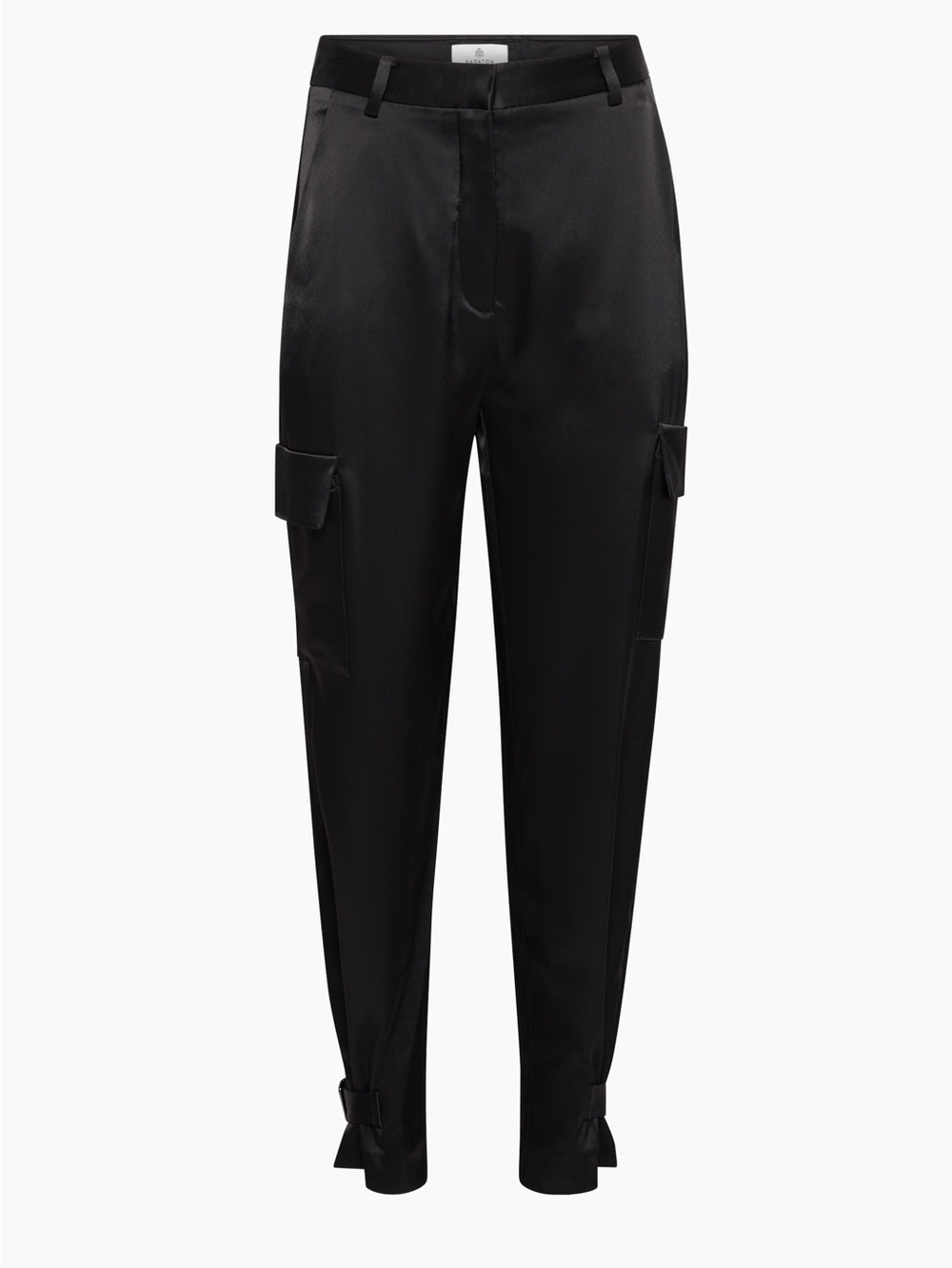 Babaton Satin Cargo Pant in Black - Size 0